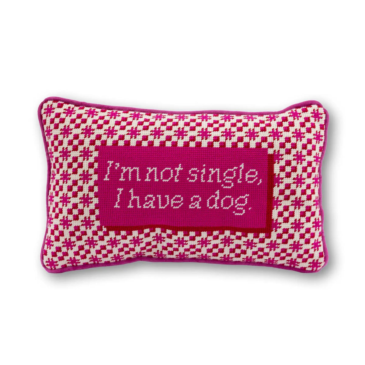 Furbish Studio Single Dog needlepoint pillow