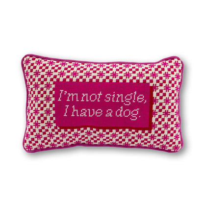 Furbish Studio Single Dog needlepoint pillow