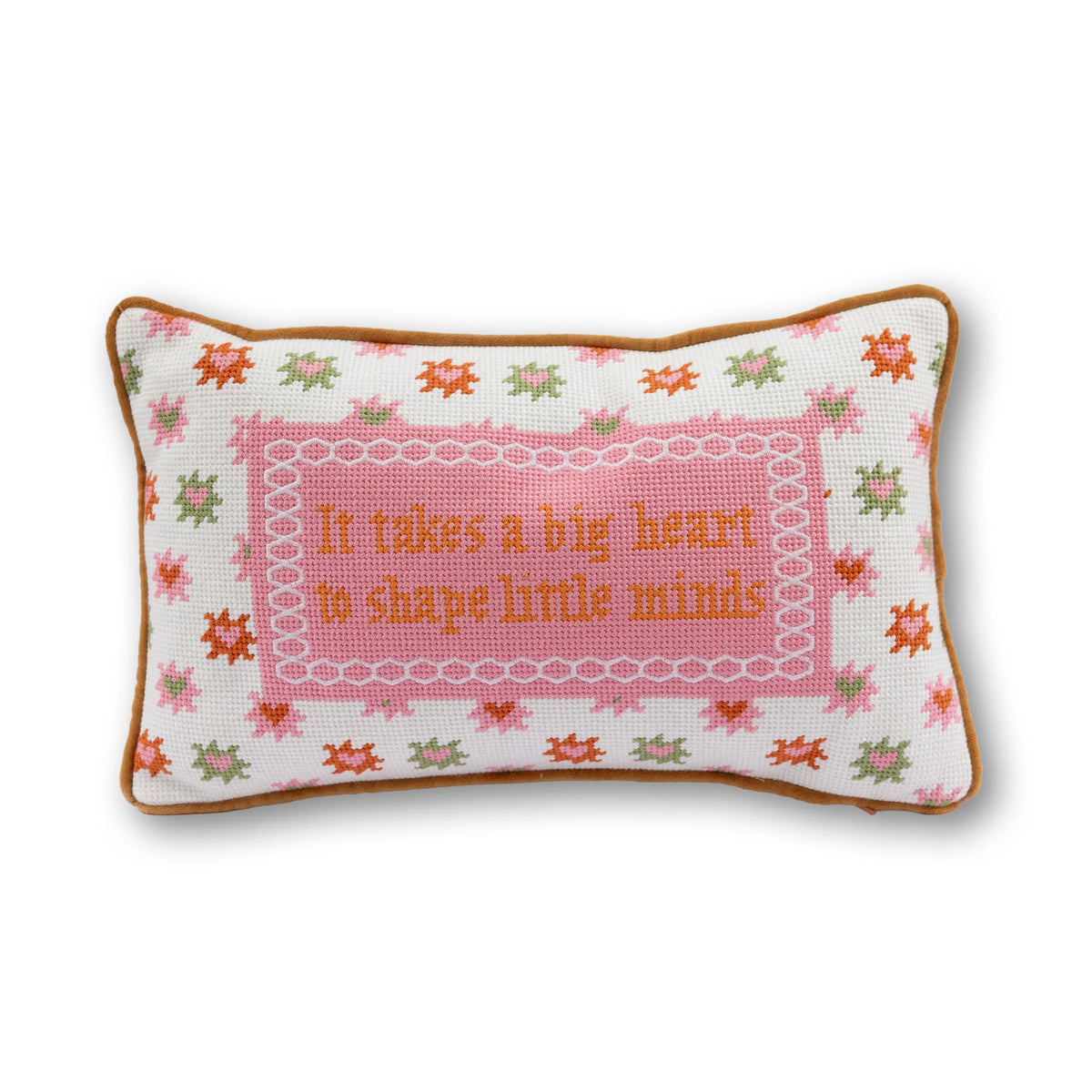 Furbish Big Heart Needlepoint Pillow