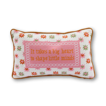 Furbish Big Heart Needlepoint Pillow