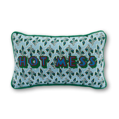 Furbish Hot Mess Needlepoint Pillow