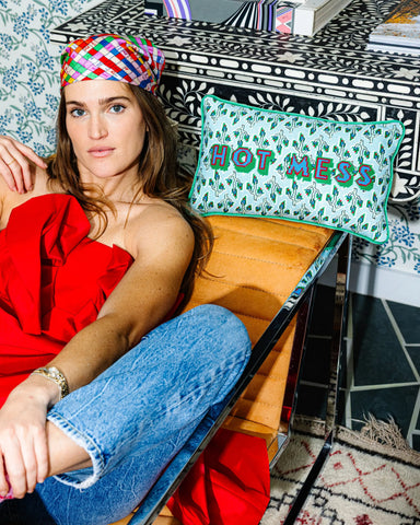 Furbish Hot Mess Needlepoint Pillow