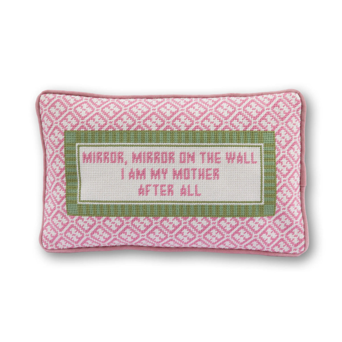 Furbish Studio Mirror Mirror needlepoint pillow