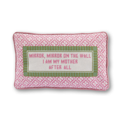 Furbish Studio Mirror Mirror needlepoint pillow