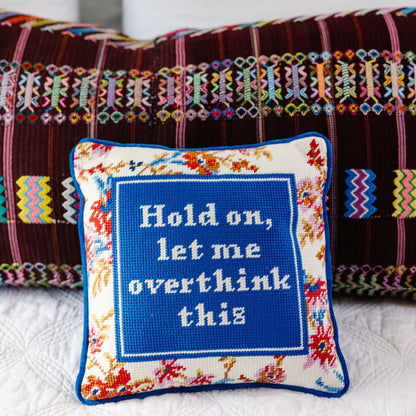 Furbish Overthink Needlepoint Pillow, view 2