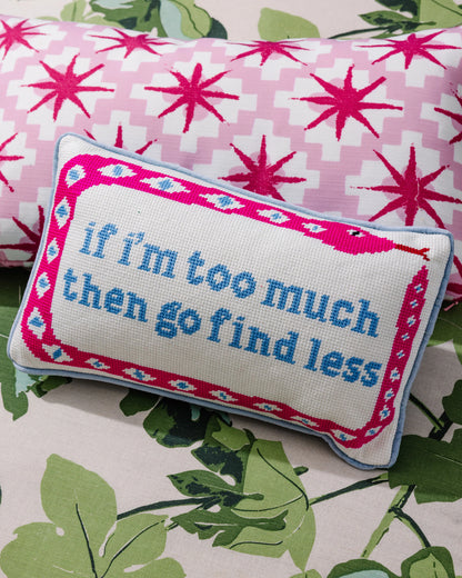 Furbish Go Find Less Needlepoint Pillow, view 5