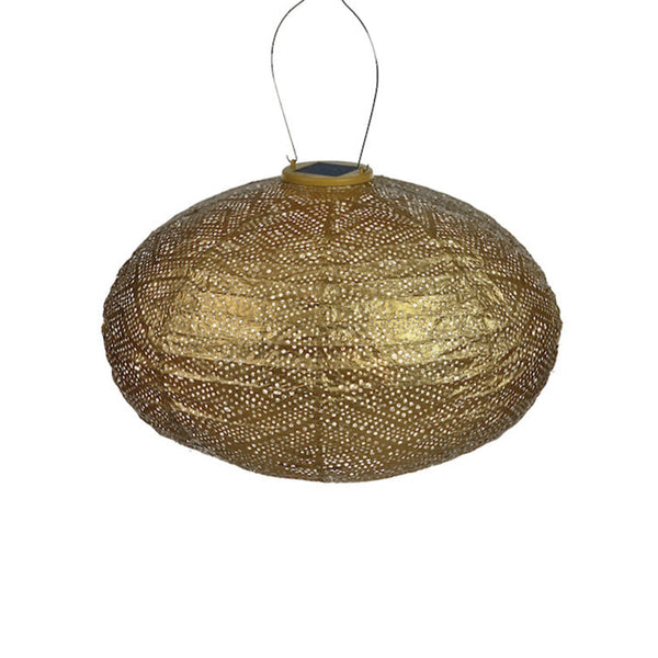 Lumiz Ikat Gold Oval LED Solar Lantern