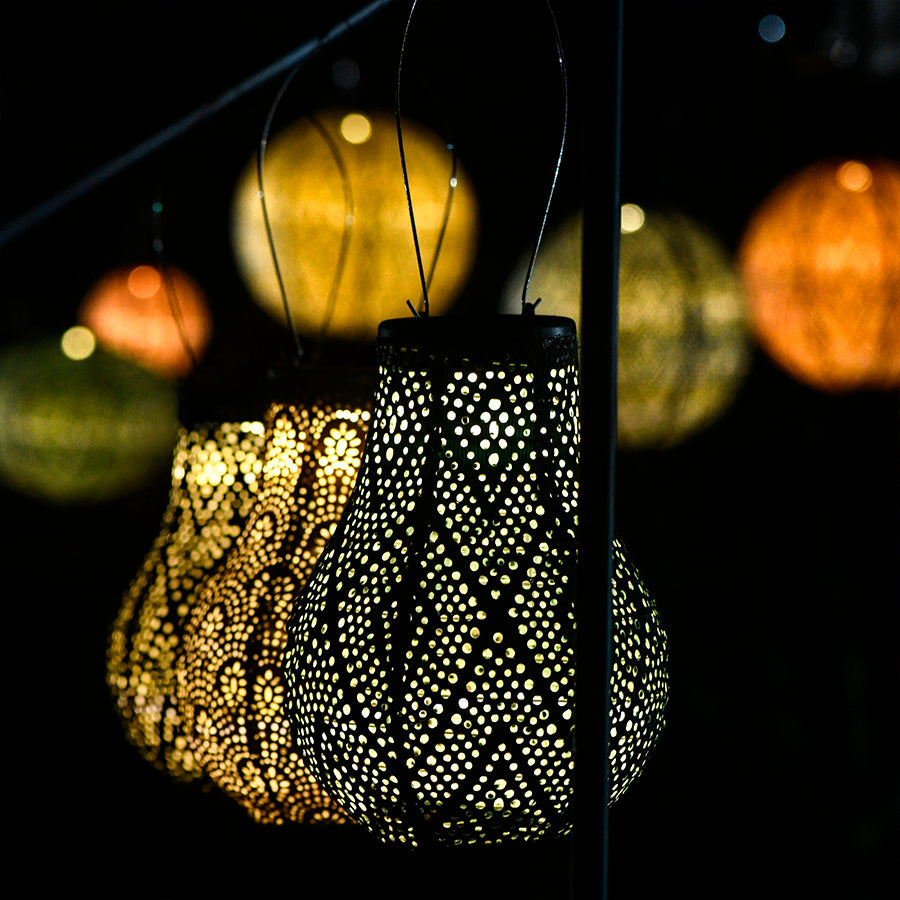 Lumiz Ikat Petrol Bulb LED Solar Lantern, view 4