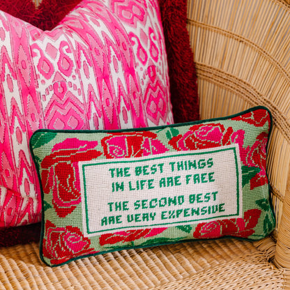 Furbish Expensive Needlepoint Pillow, view 2