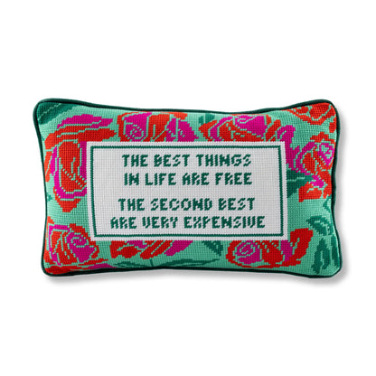 Furbish Studio Expensive Needlepoint Pillow with velvet backing