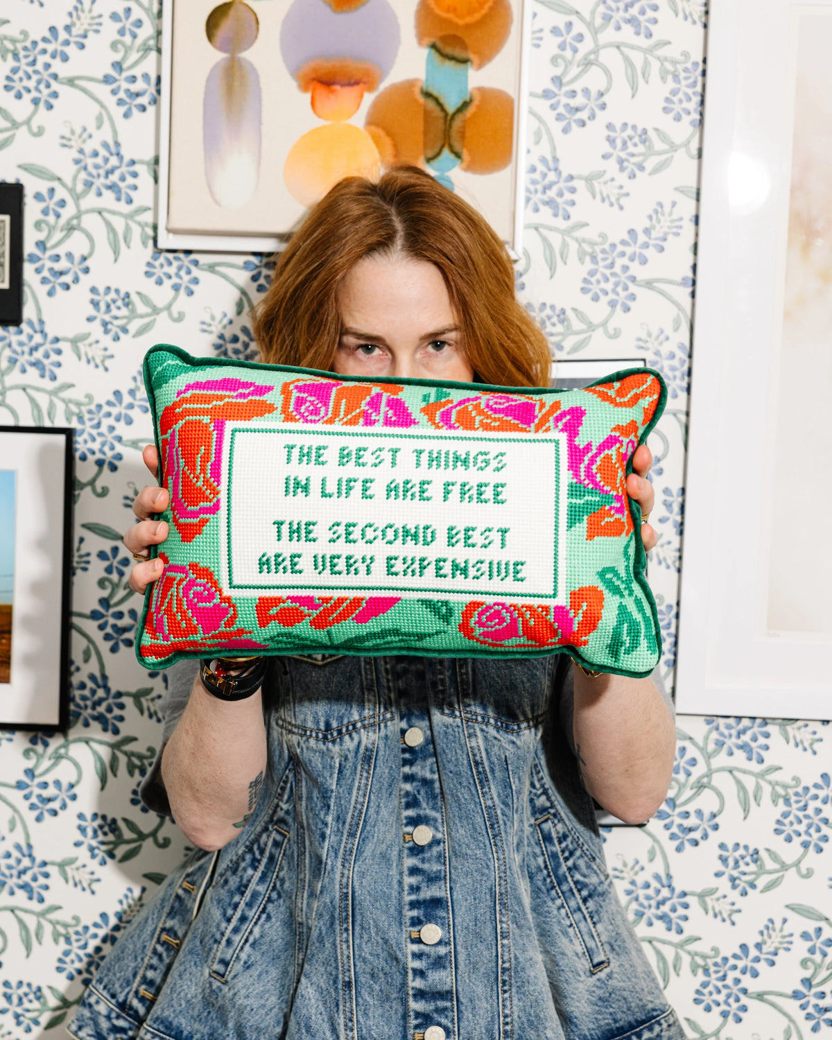 Furbish Expensive Needlepoint Pillow, view 4