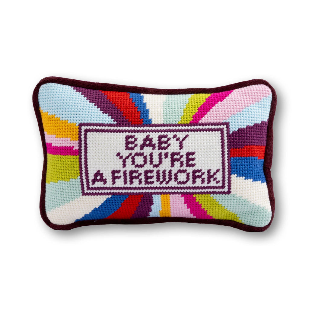 Furbish Firework Mini Needlepoint Pillow