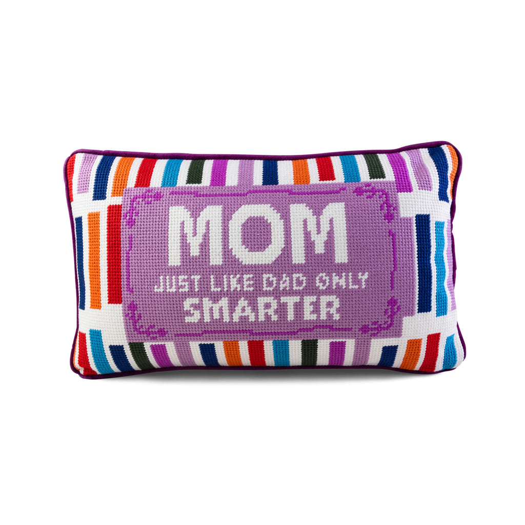 Furbish Mom Rules Needlepoint Pillow