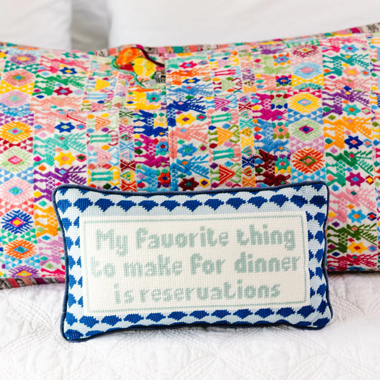 Furbish Reservations Needlepoint Pillow