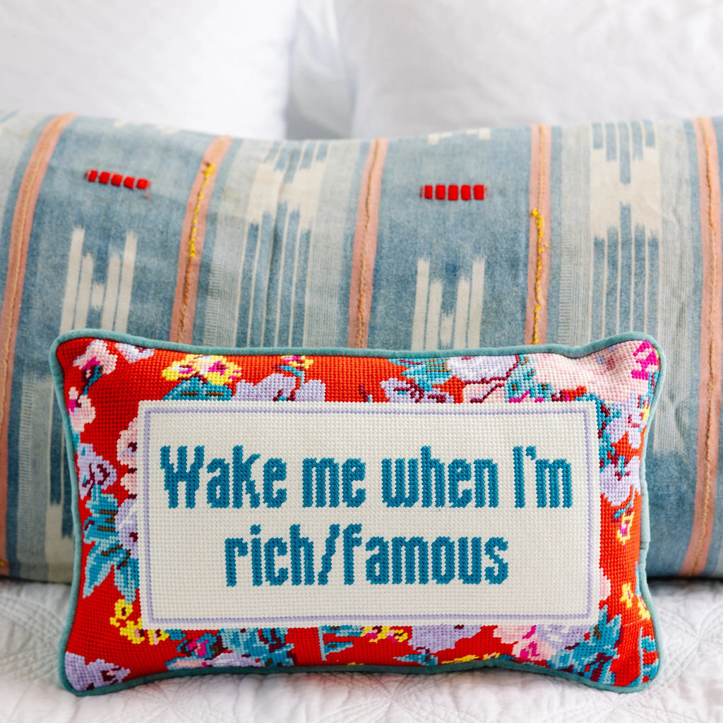Furbish Rich And Famous Needlepoint Pillow