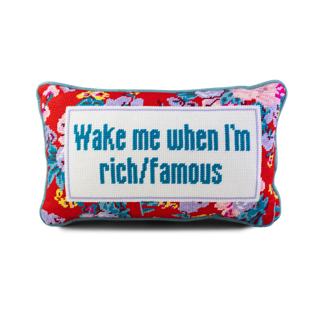 Furbish Rich And Famous Needlepoint Pillow