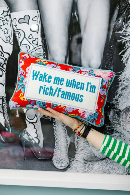 Furbish Rich And Famous Needlepoint Pillow