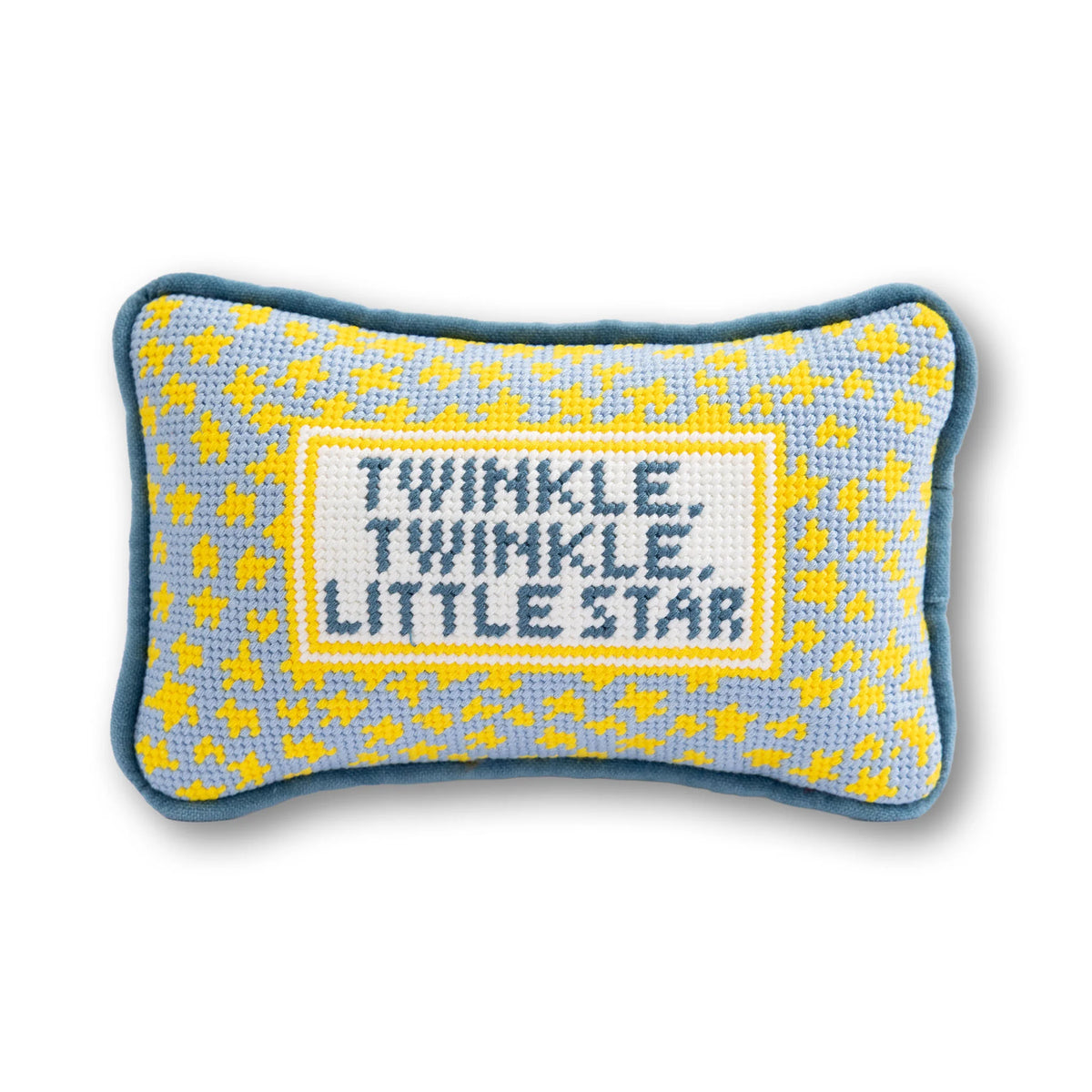 Furbish Studio Twinkle Twinkle mini needlepoint pillow