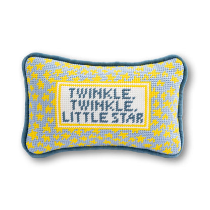Furbish Studio Twinkle Twinkle mini needlepoint pillow