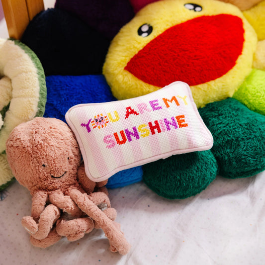 Furbish You Are My Sunshine Mini Needlepoint Pillow
