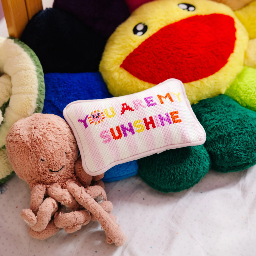 Furbish You Are My Sunshine Mini Needlepoint Pillow