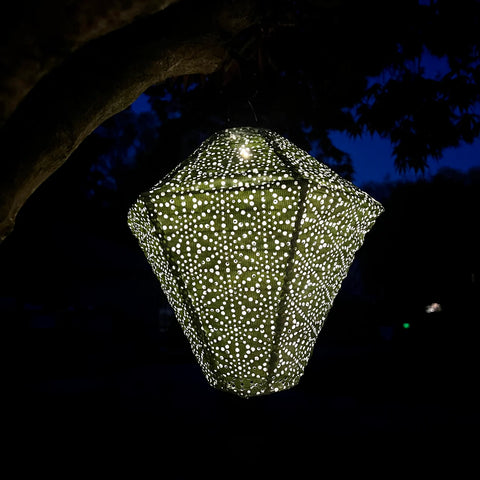 Lumiz Sashiko Gold Diamond LED Solar Lantern