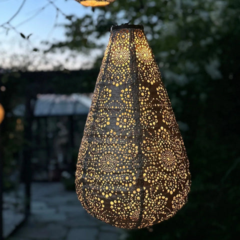 Lumiz Fiore Gold Drop LED Solar Lantern