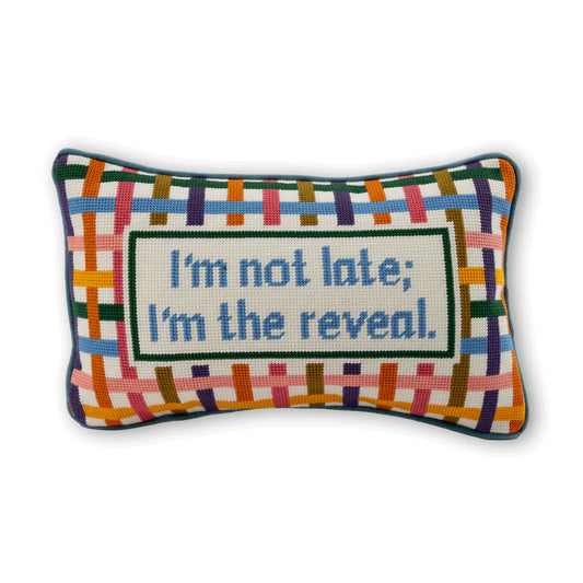 Furbish I'm The Reveal Needlepoint Pillow