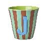 Rice Melamine Cup 250ml - Boy Stripes Alphabet