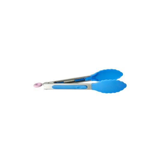 Rice Silicone Kitchen Tongs Blue - Small
