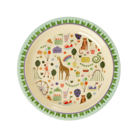 Rice Fun Fair Melamine Kids Lunch Plate