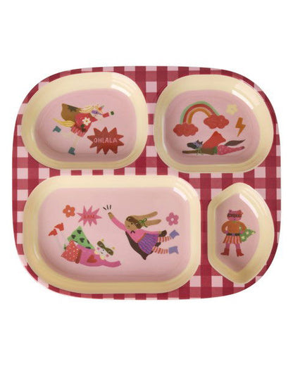 Rice Hero Melamine Kids Compartment Plate
