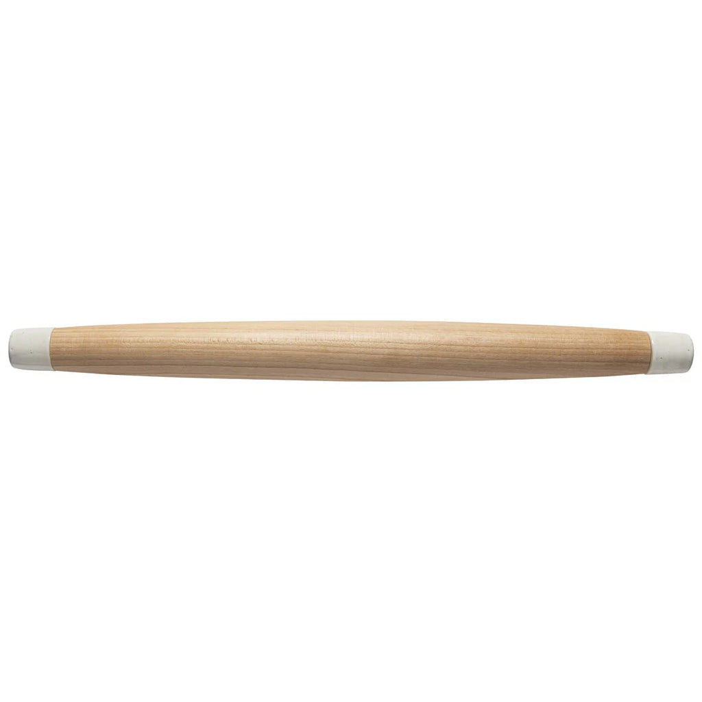 Casafine Beechwood Rolling Pin with Ceramic Edges