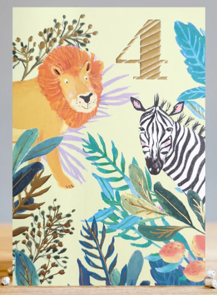 Card Tiler Kids Age 3 Animals Balloons card by Paperworks Retail