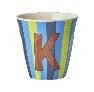 Rice Melamine Cup 250ml - Boy Stripes Alphabet