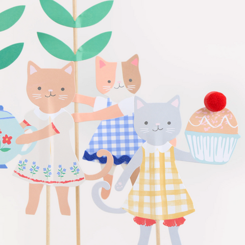Meri Meri Kitten Club Cake Toppers (Pack of 4 in 4 Designs)