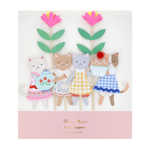 Meri Meri Kitten Club Cake Toppers (Pack of 4 in 4 Designs)