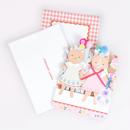 Meri Meri Kitten Club Concertina Birthday Card.