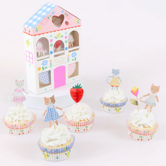 Meri Meri Kitten Club Cupcake Kit (24 Toppers & 24 Cupcake Cases)