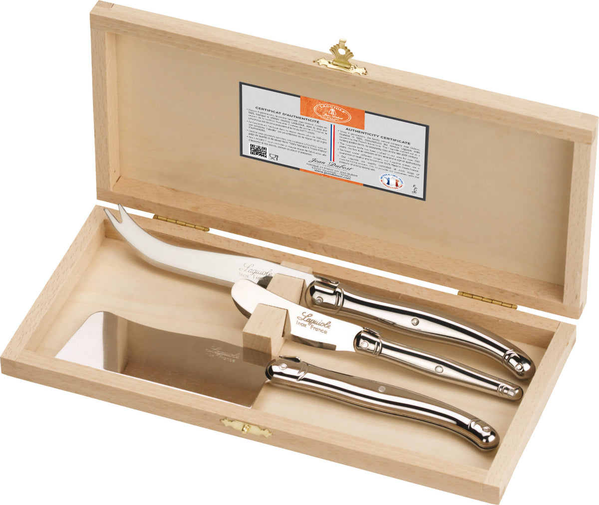 Laguiole Jean Dubost Cheese Knives Closed Box (Set of 3)(Cleaver, Charcutterie Fork, Cheese Knife), view 4