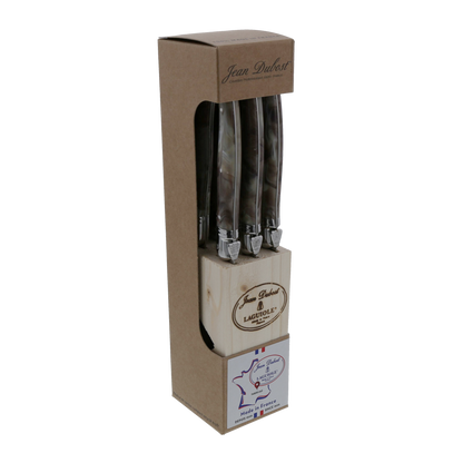 Laguiole Jean Dubost steak knives set of 6 in wood block – view 2