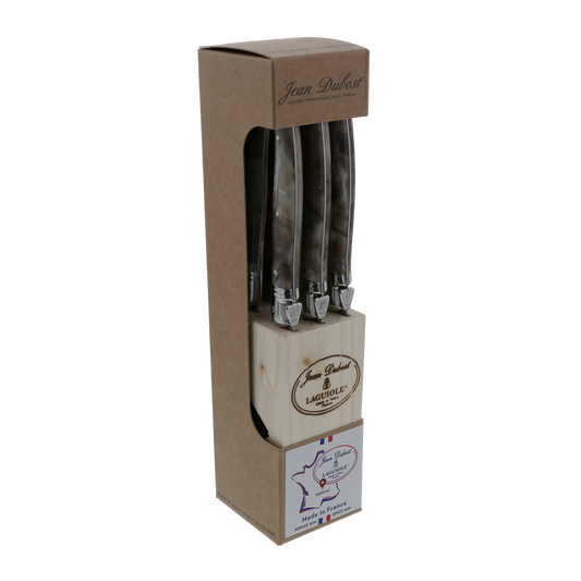 Laguiole Jean Dubost steak knives set of 6 in wood block – view 2