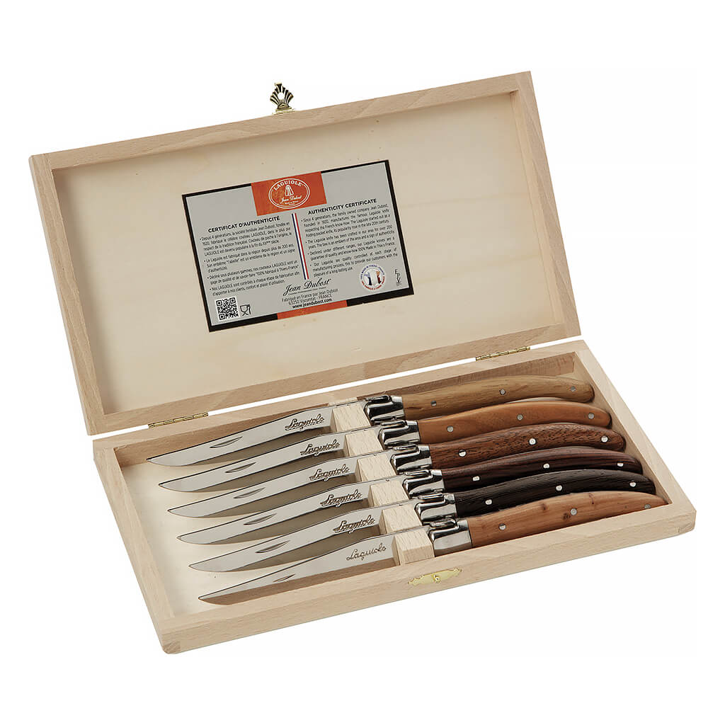 Laguiole Jean Dubost Steak Knives Closed Box 2.5mm Sharpened  (Set of 6), view 6