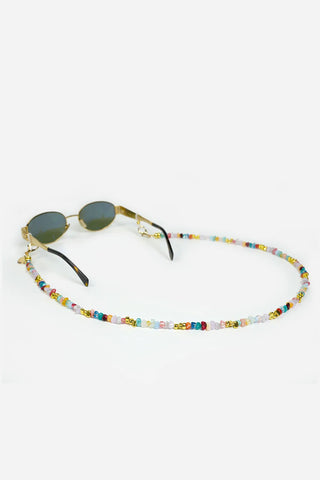 La Coque Francaise - Jewellery Liviya Multicoloured Glasses Chain 72cm