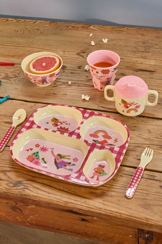 Rice Hero Melamine Kids Compartment Plate