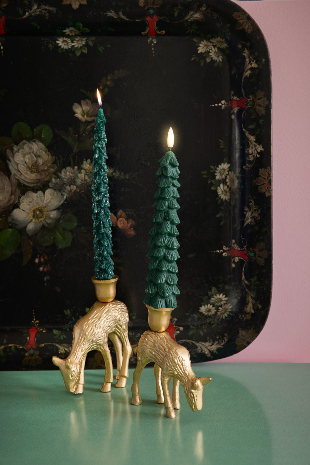 Rice Deer Cast Iron Candle Holder, view 2