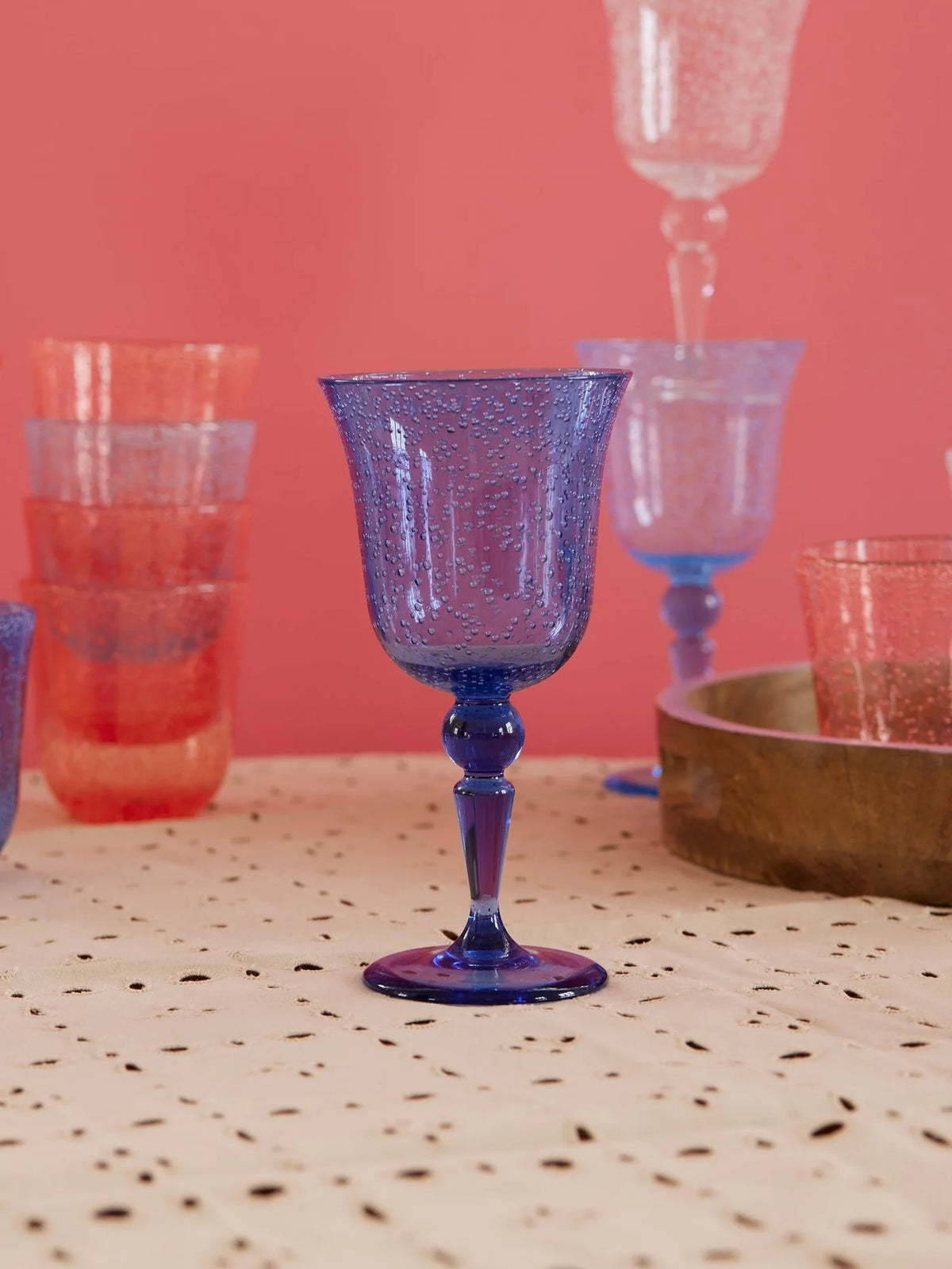 Rice Acrylic Wine Glass in Bubble Design - 360ml, view 5