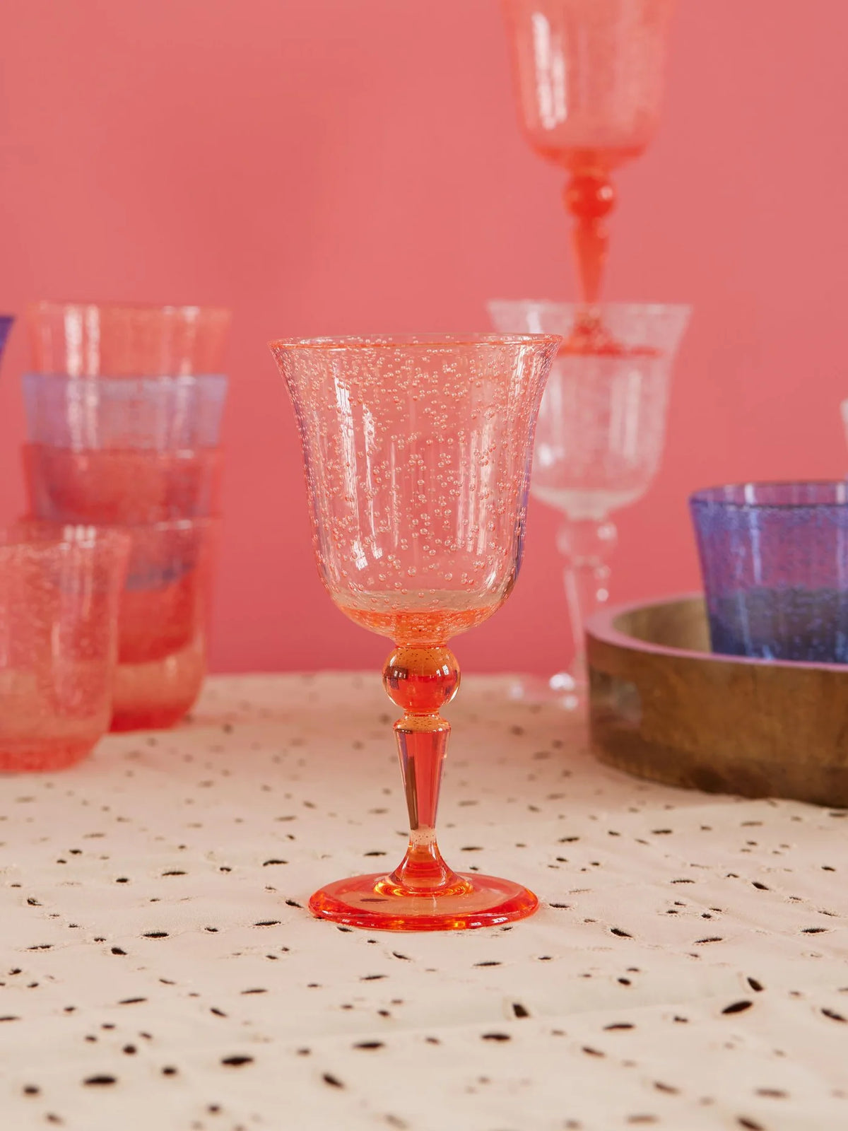Rice Acrylic Wine Glass in Bubble Design - 360ml, view 7