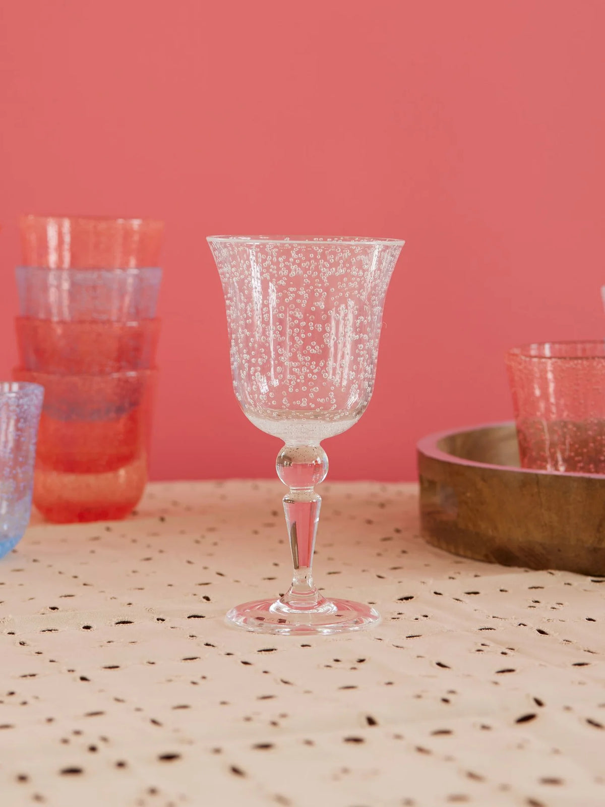 Rice Acrylic Wine Glass in Bubble Design - 360ml, view 8