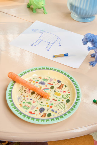 Rice Fun Fair Melamine Kids Lunch Plate